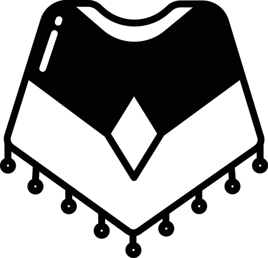 poncho glyph and line vector illustration