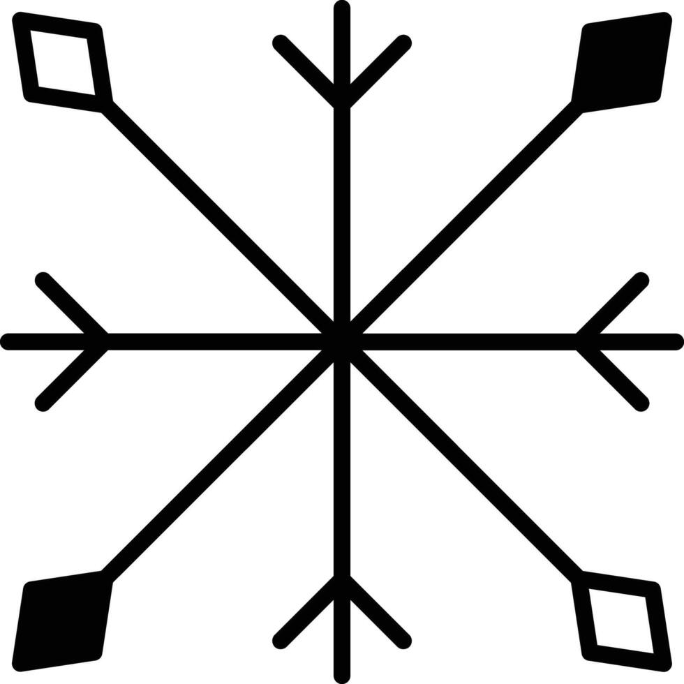 Snow glyph and line vector illustration