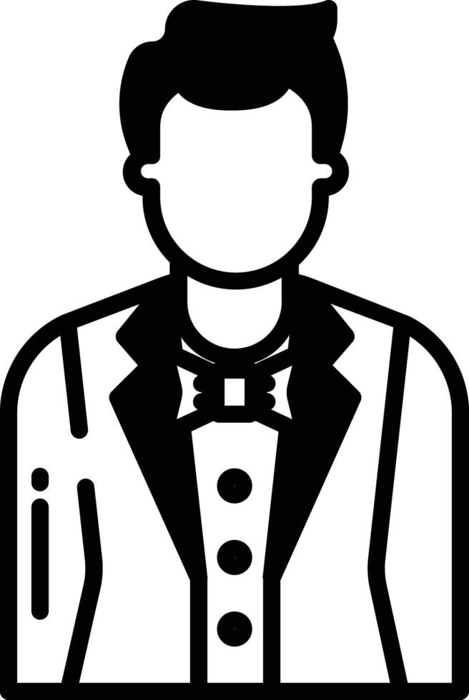 Groom glyph and line vector illustration