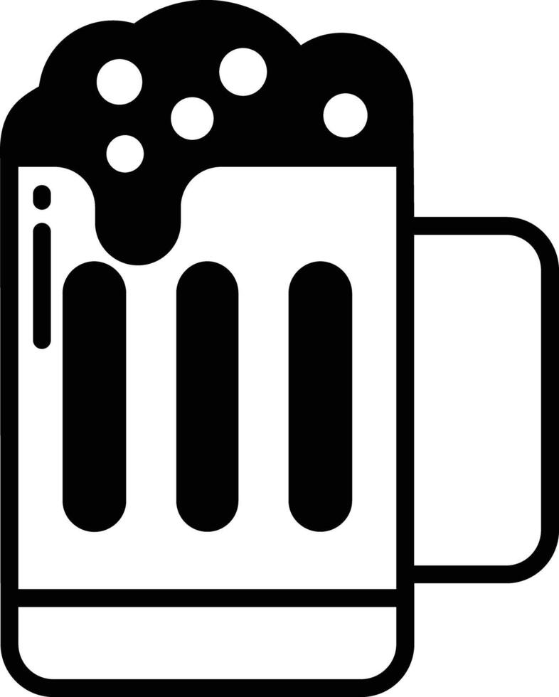 Beer glyph and line vector illustration