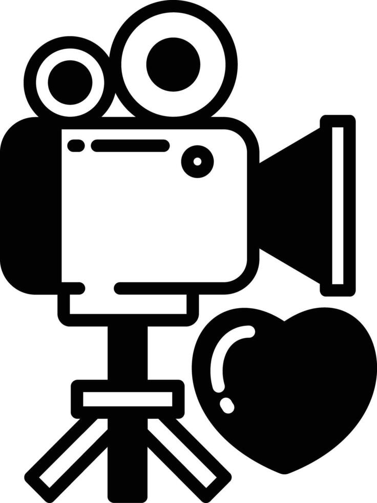 Video glyph and line vector illustration