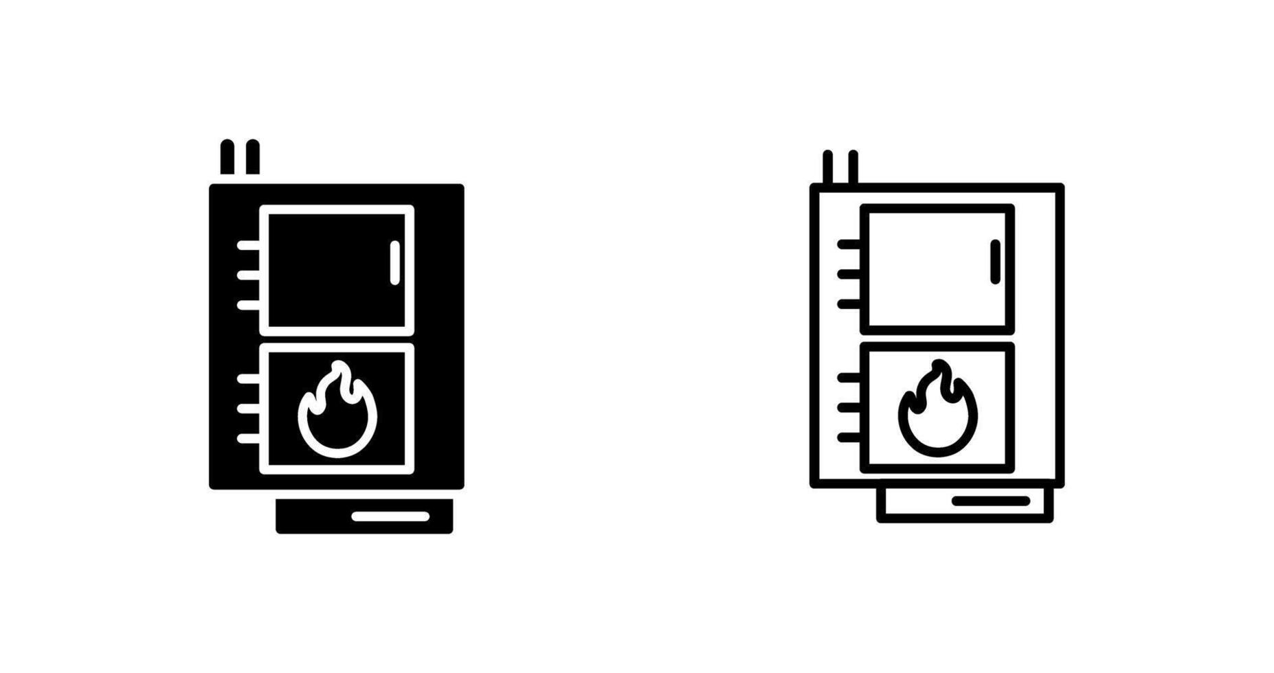 icono de vector de caldera de combustible sólido