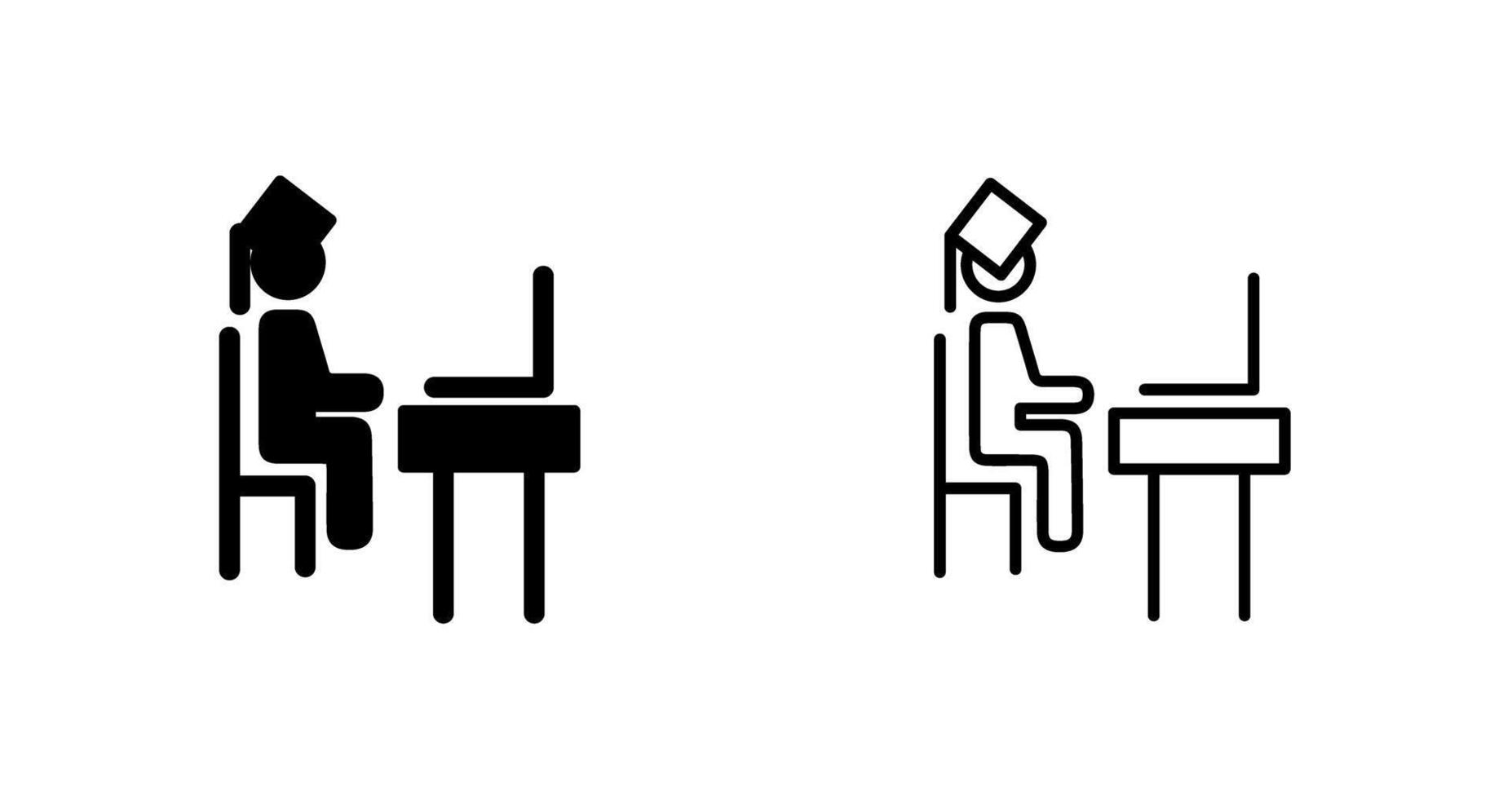 Student Using Laptop Vector Icon