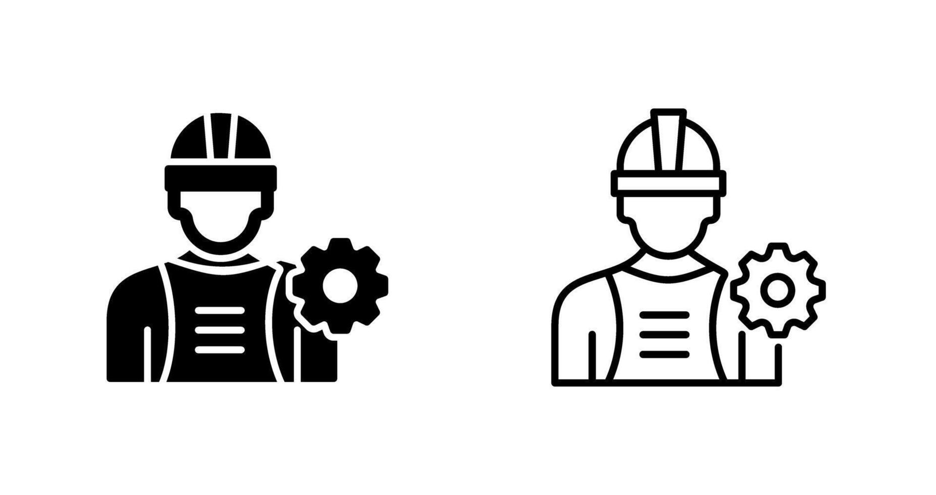 icono de vector de trabajador de la industria