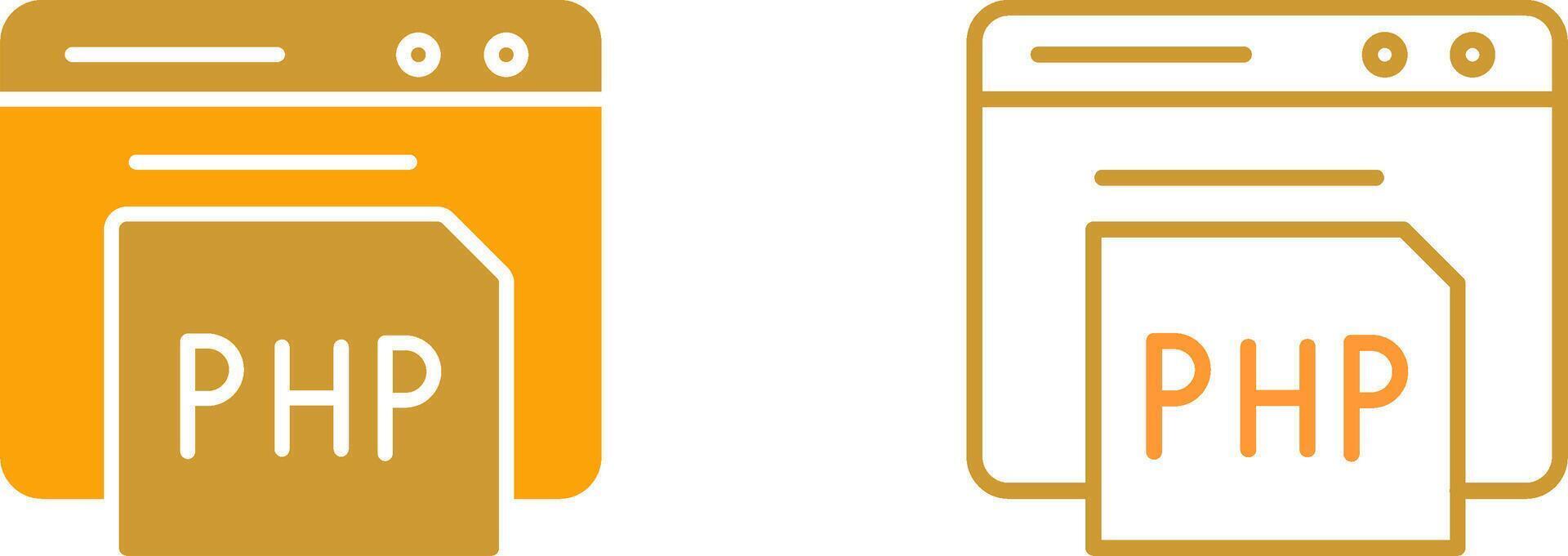 icono de vector de php