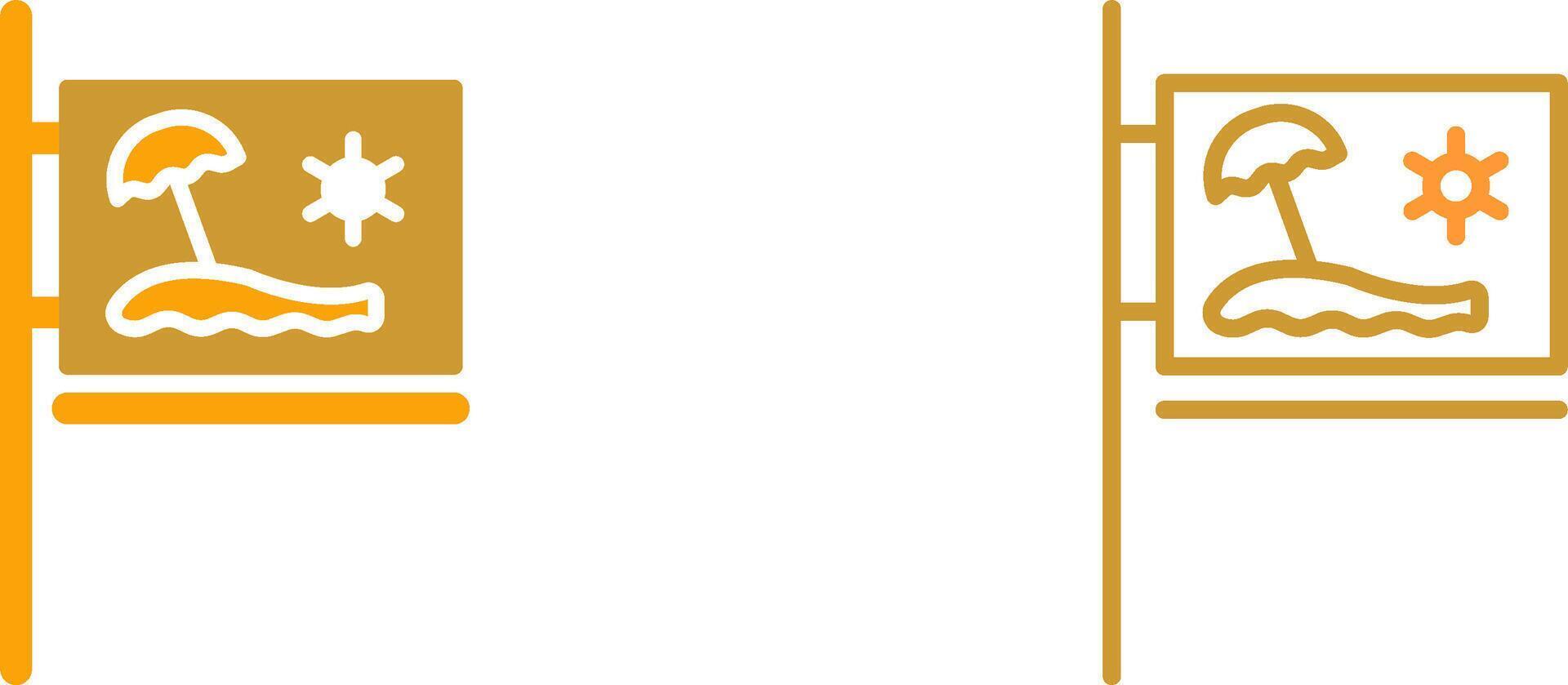 Beach Sign Vector Icon