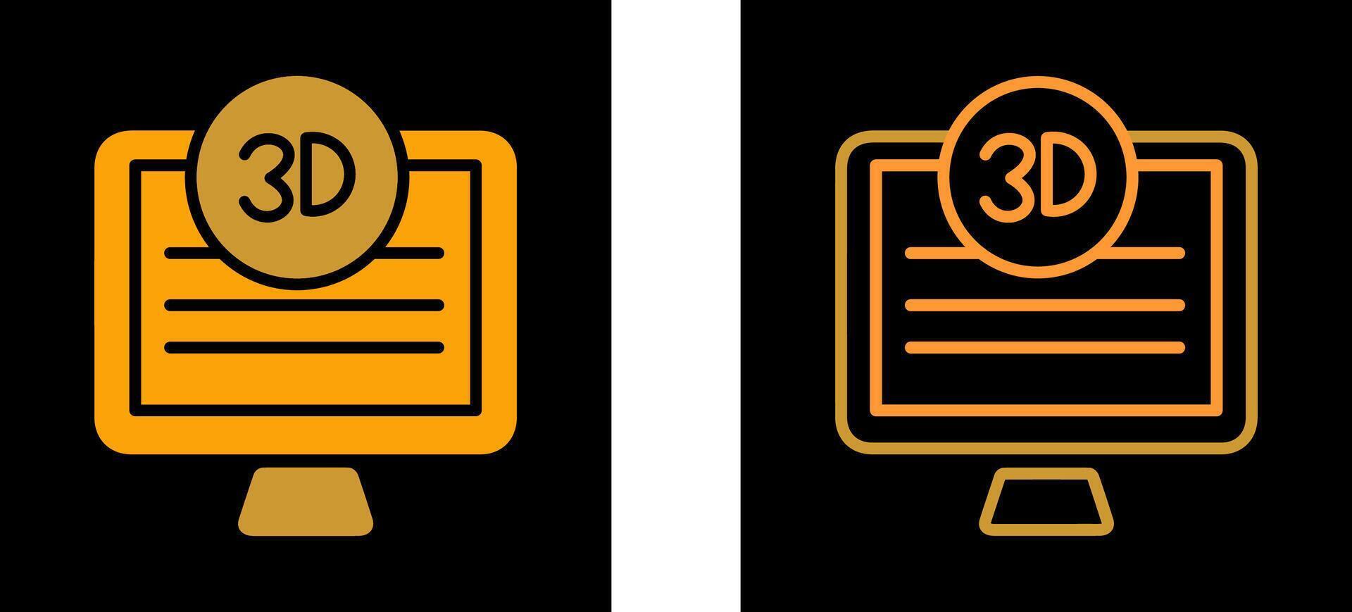 3D Quality Screen Vector Icon
