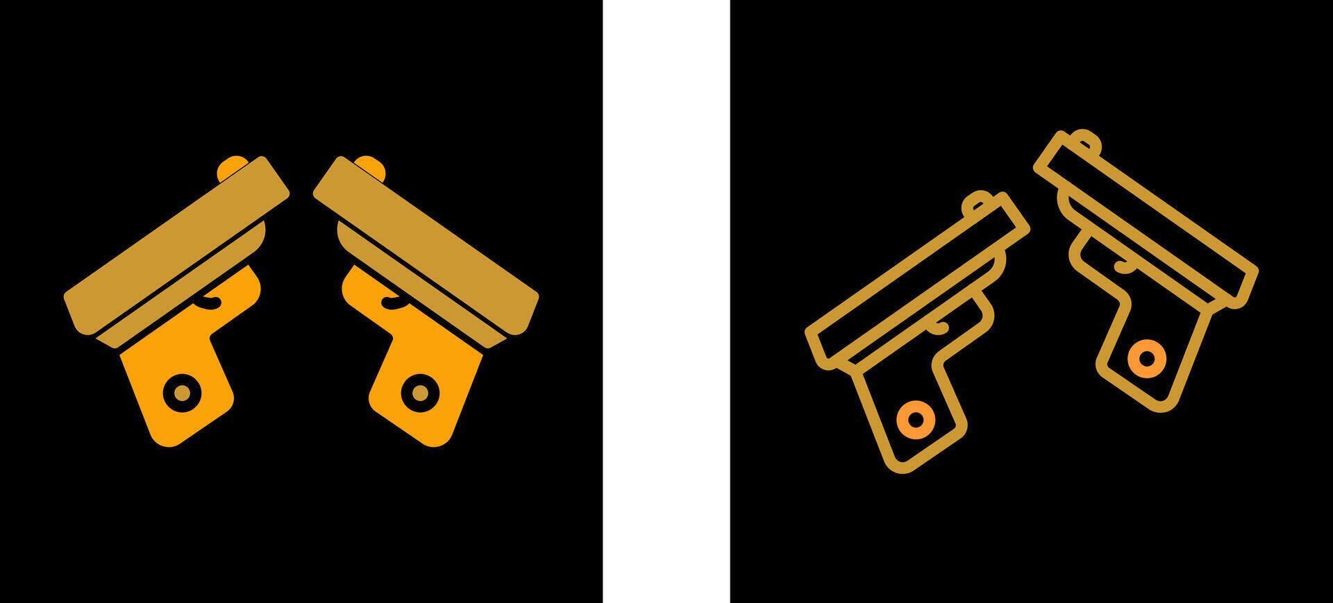 Two Guns Vector Icon