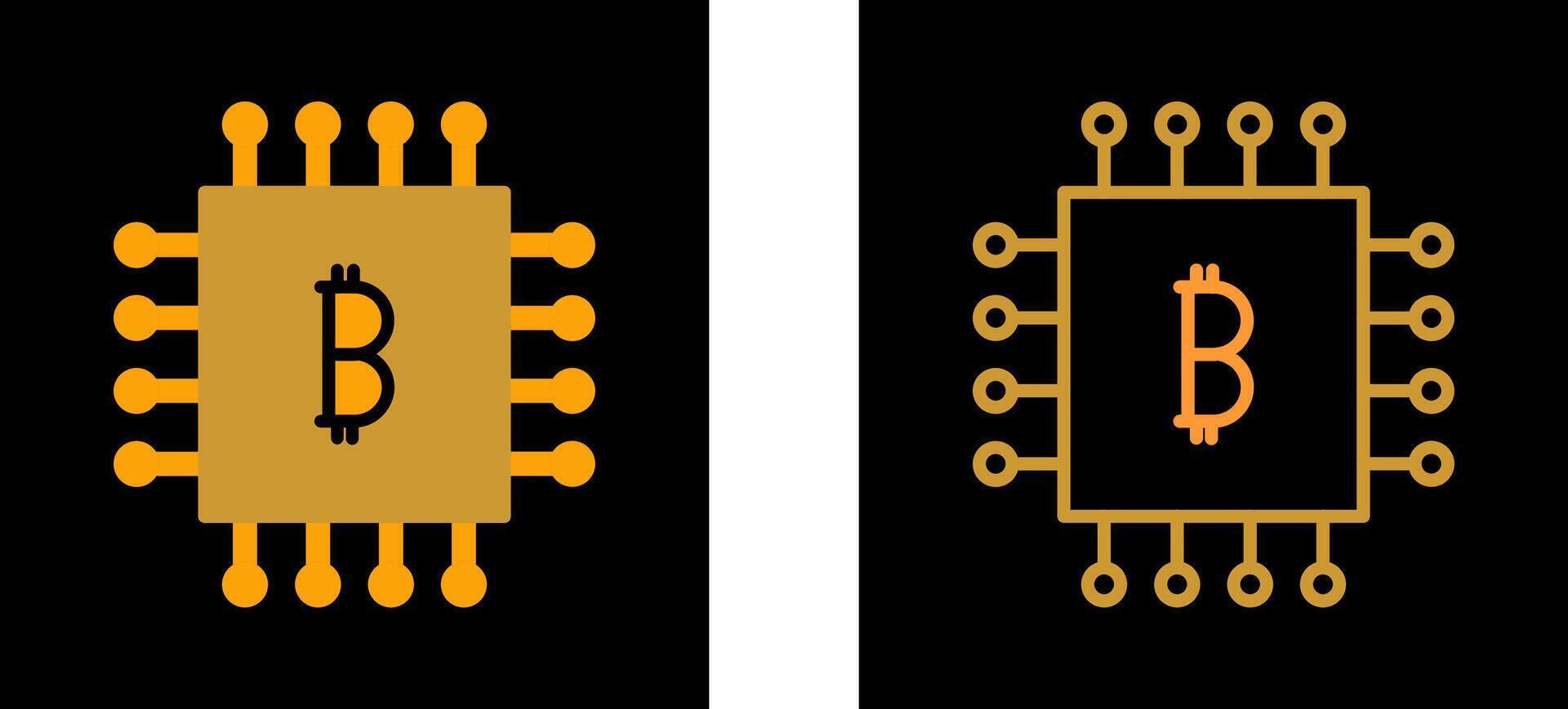 Bitcoin Chip Vector Icon