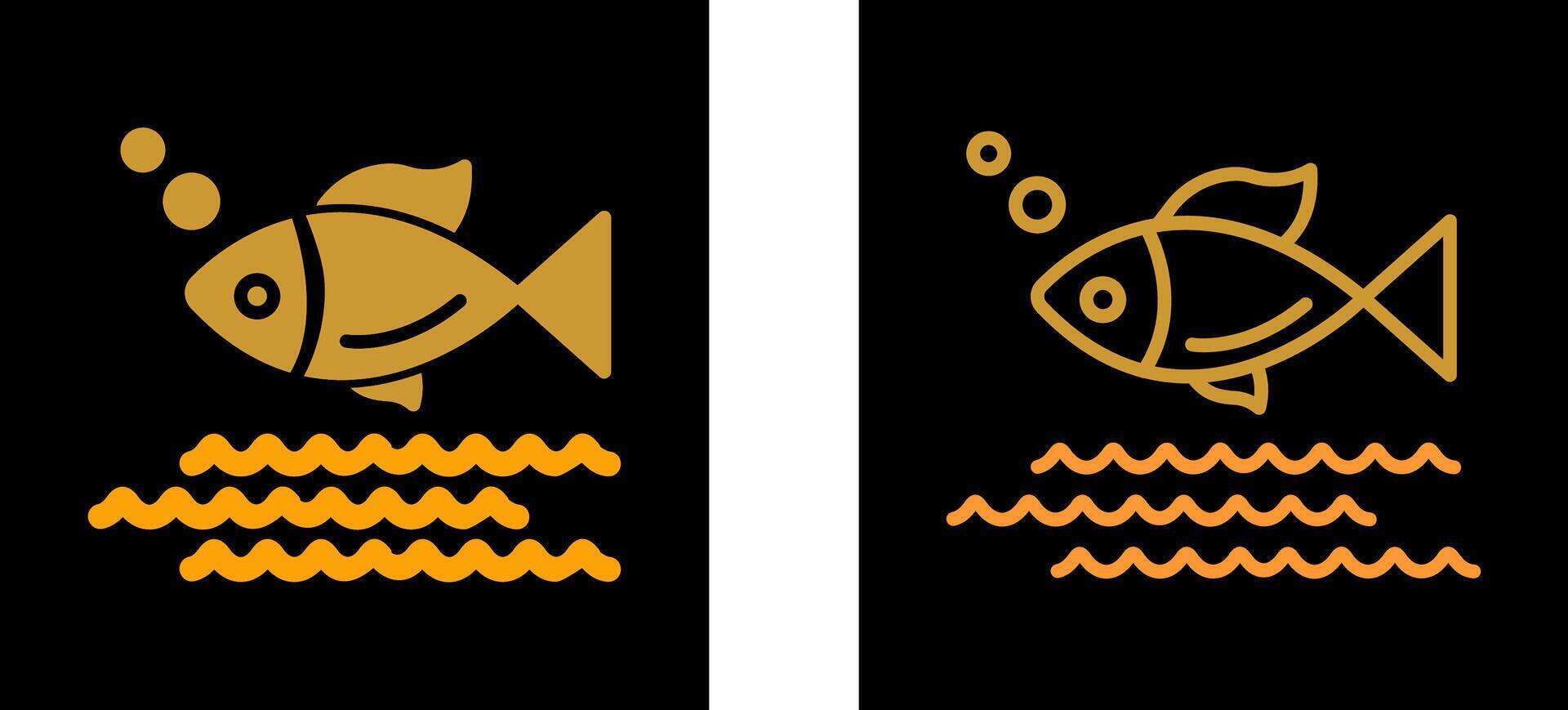 icono de vector de pescado