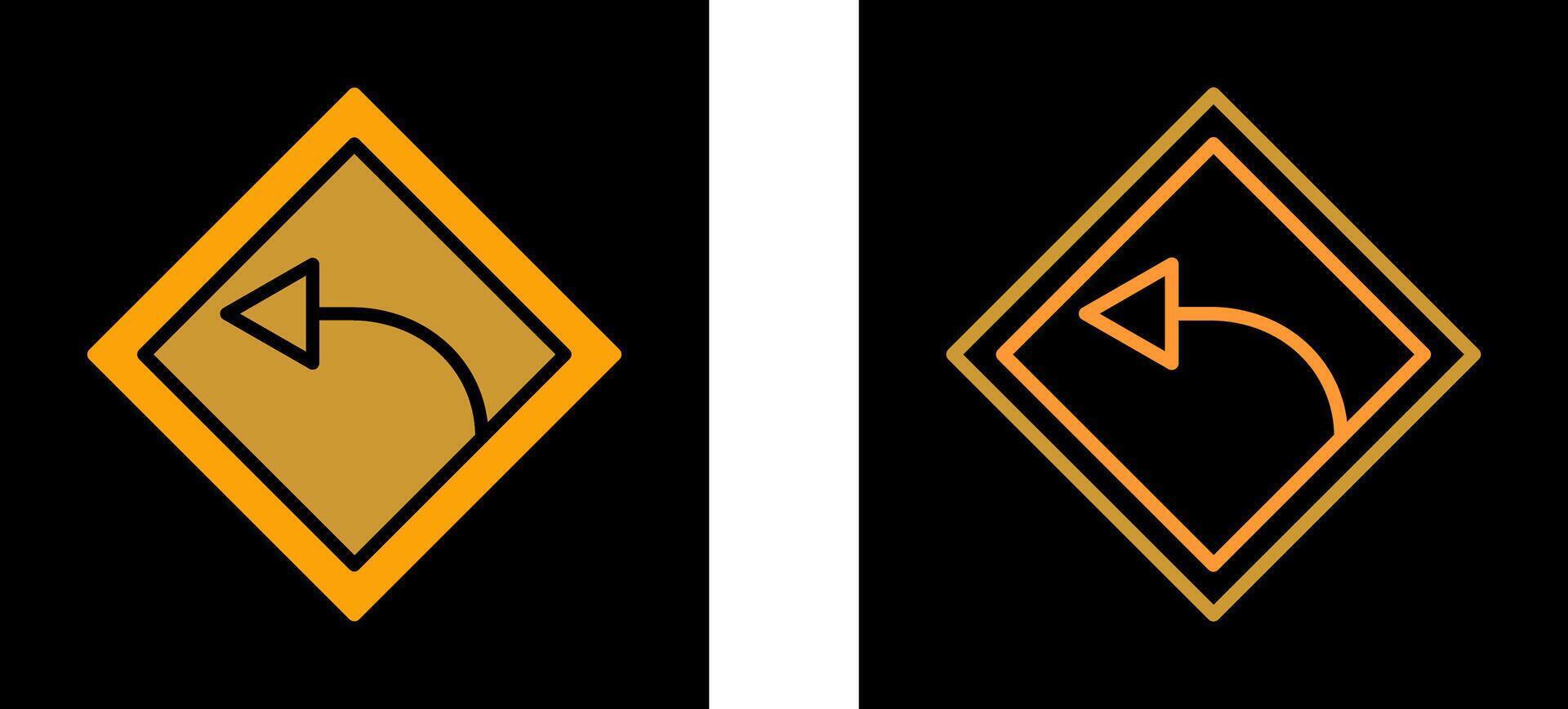 Left Turn Vector Icon