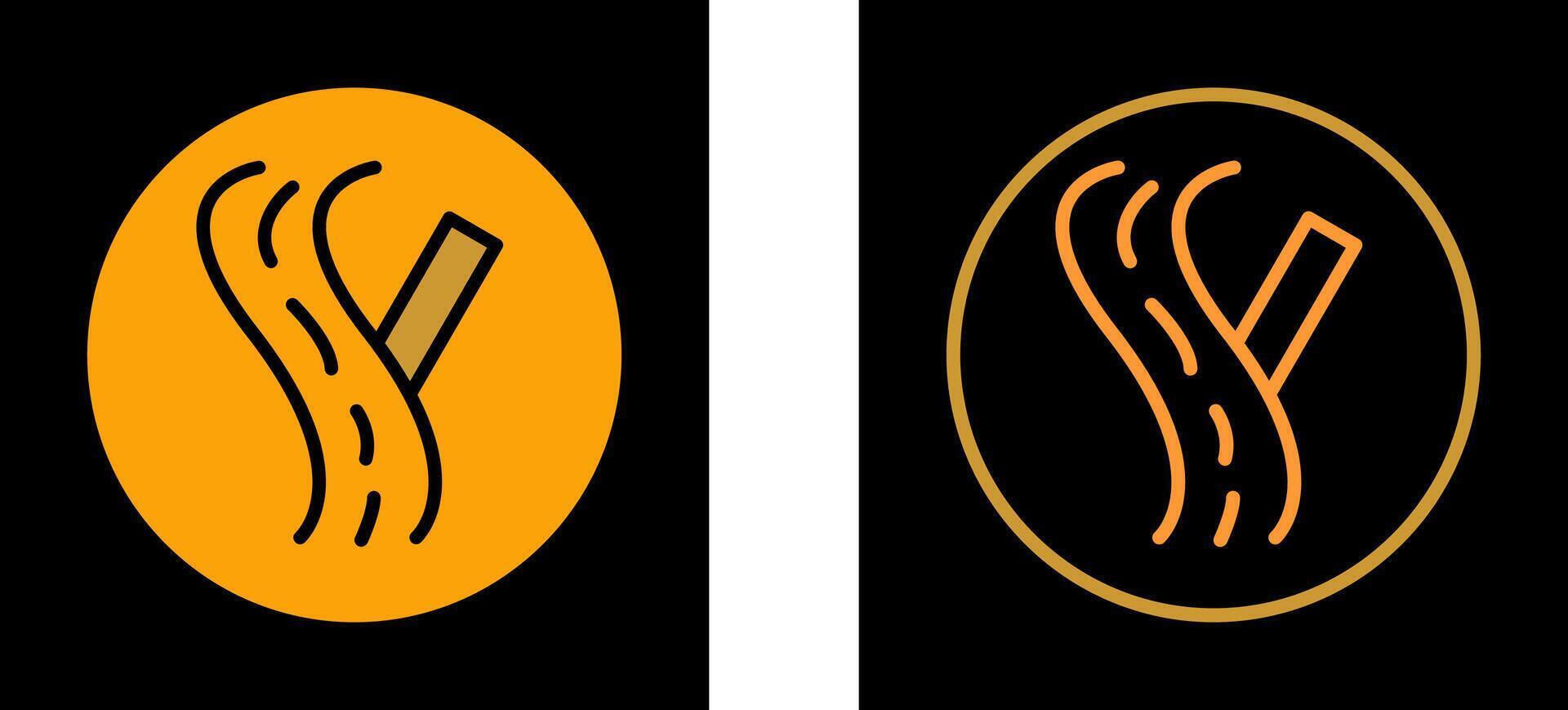 Linked Road Sign Vector Icon