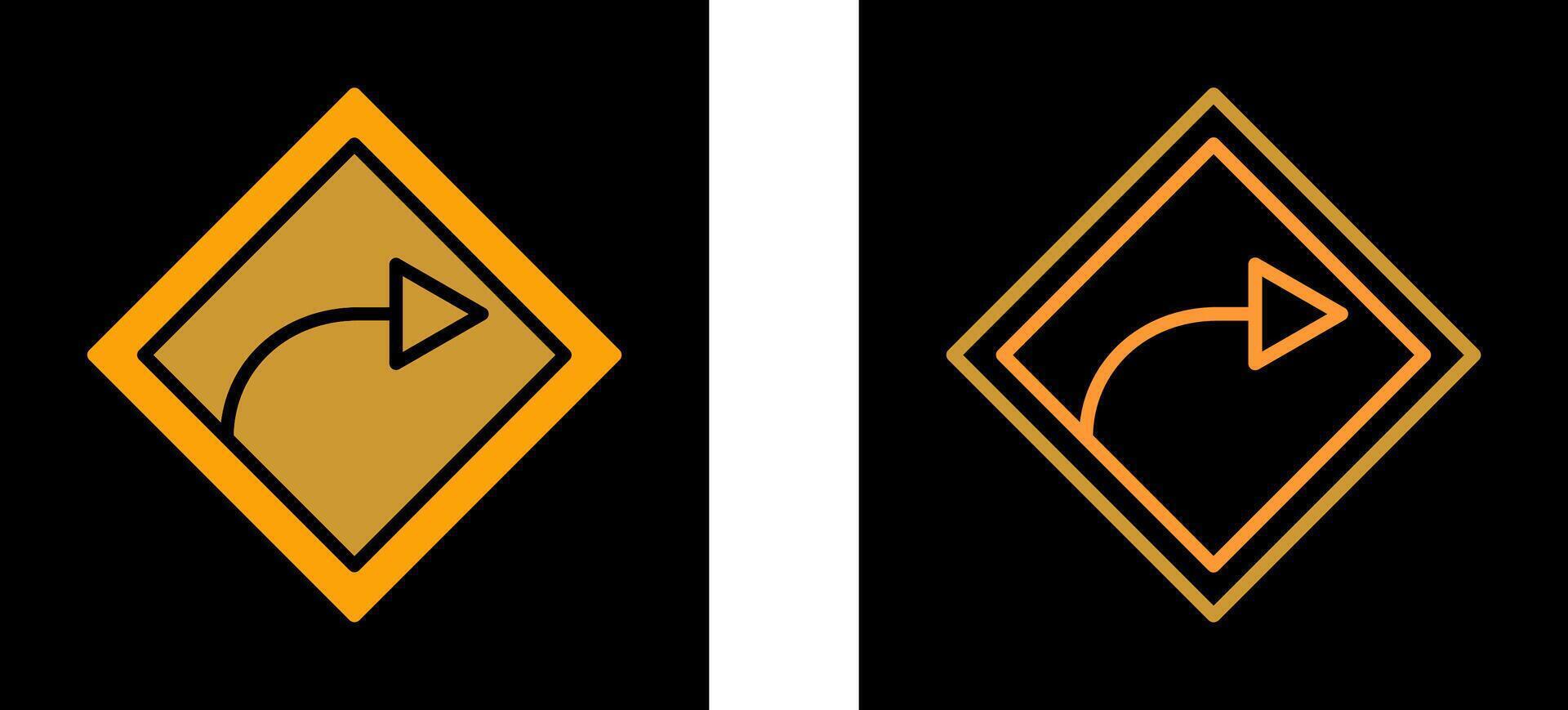 Right Turn Vector Icon