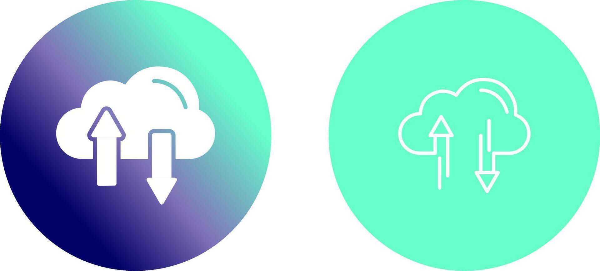 icono de vector de almacenamiento en la nube