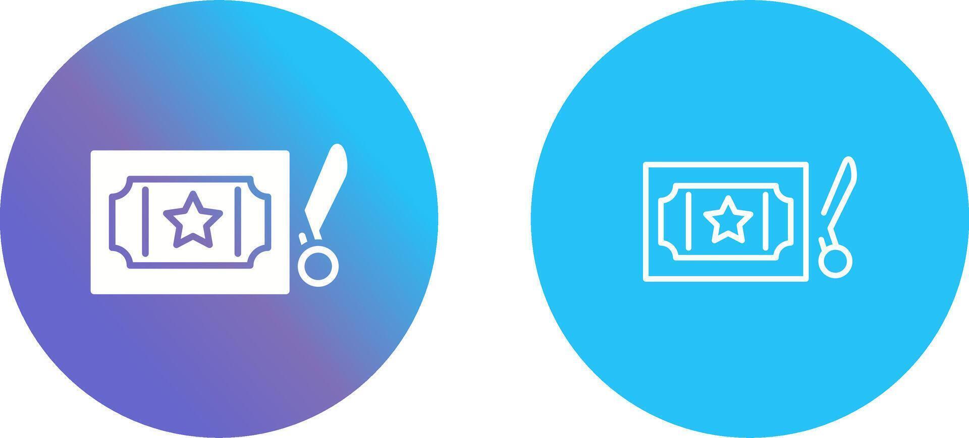 Scissor Ticket Vector Icon