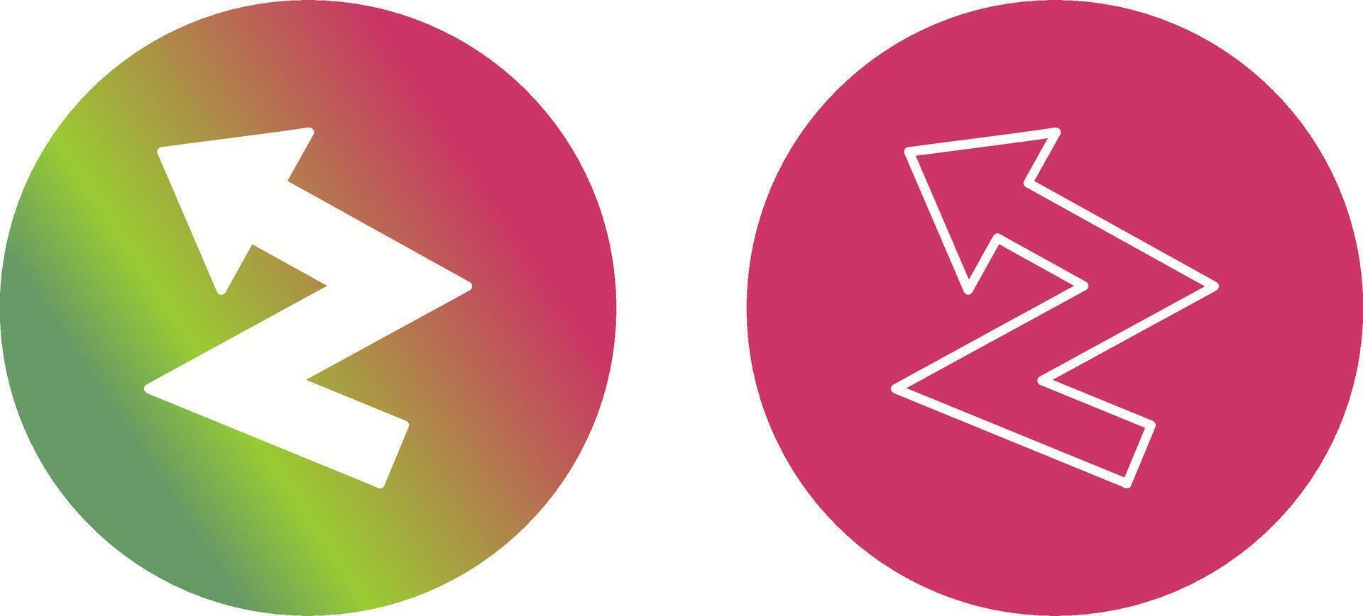 ZigZag Arrow Vector Icon