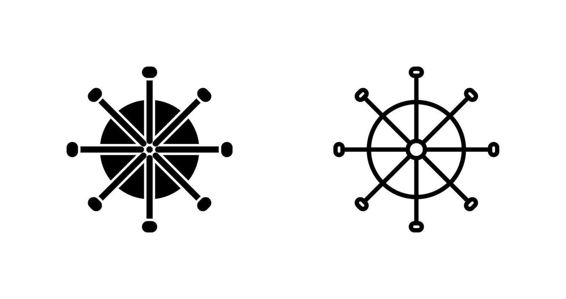 Ship Wheel Vector Icon