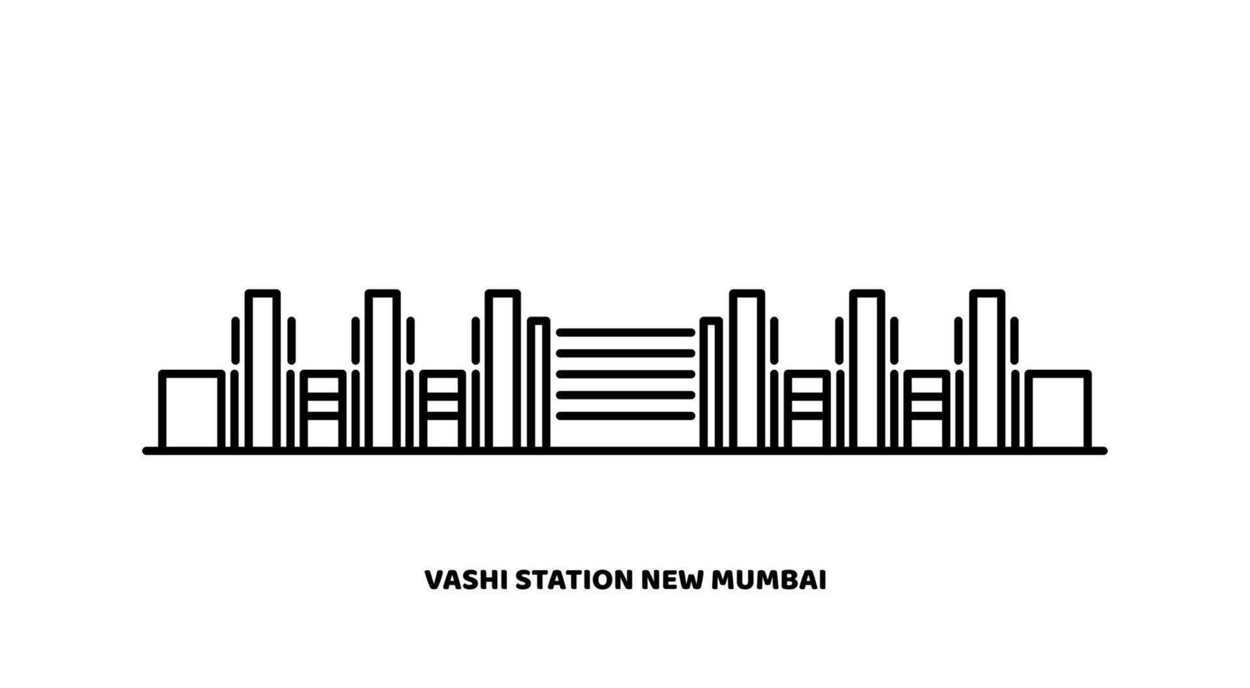 vashi estación de nuevo Mumbai vector icono