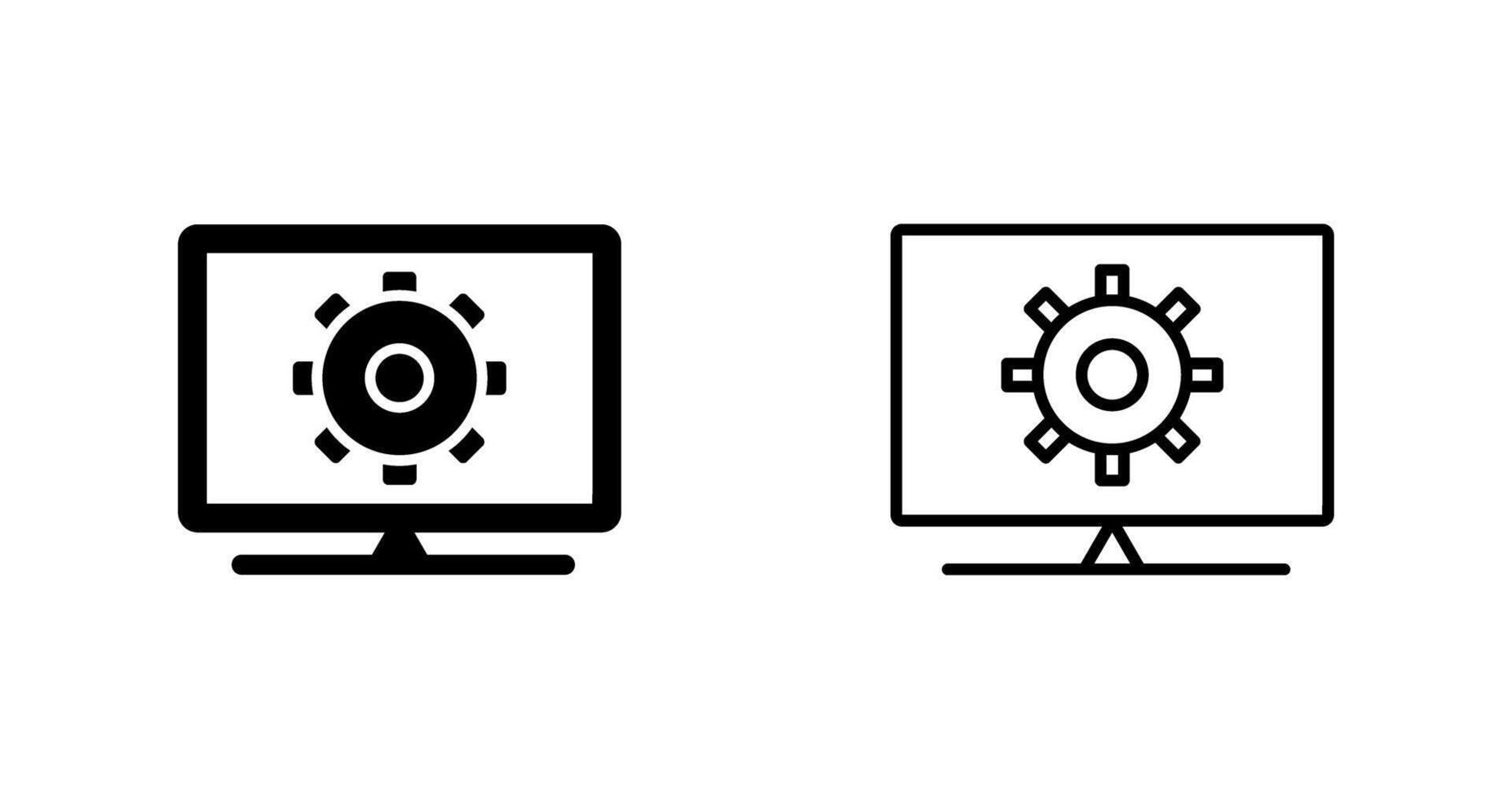 icono de vector de configuración de computadora