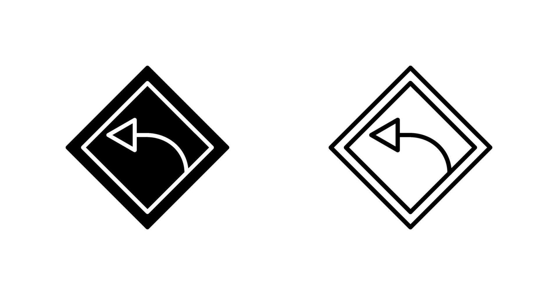 Left Turn Vector Icon