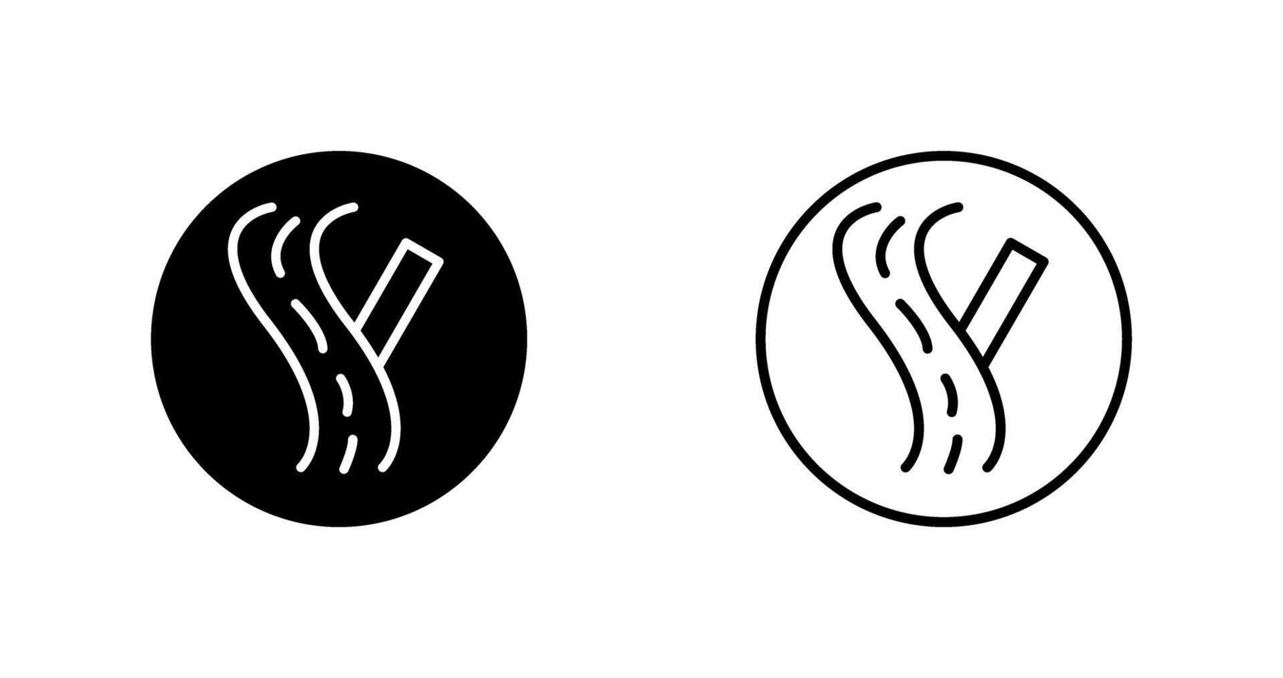 Linked Road Sign Vector Icon