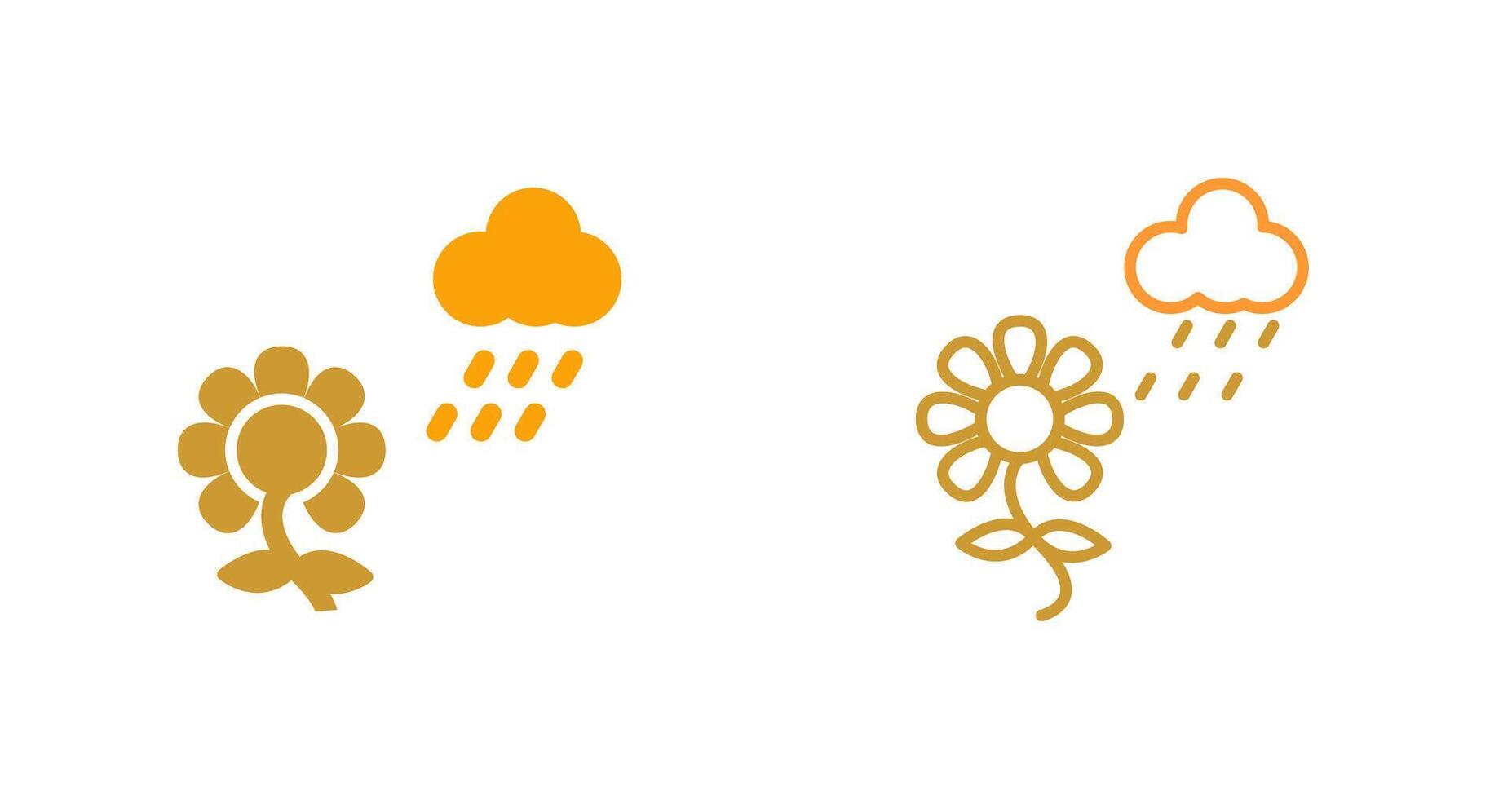 Flower with rain Vector Icon