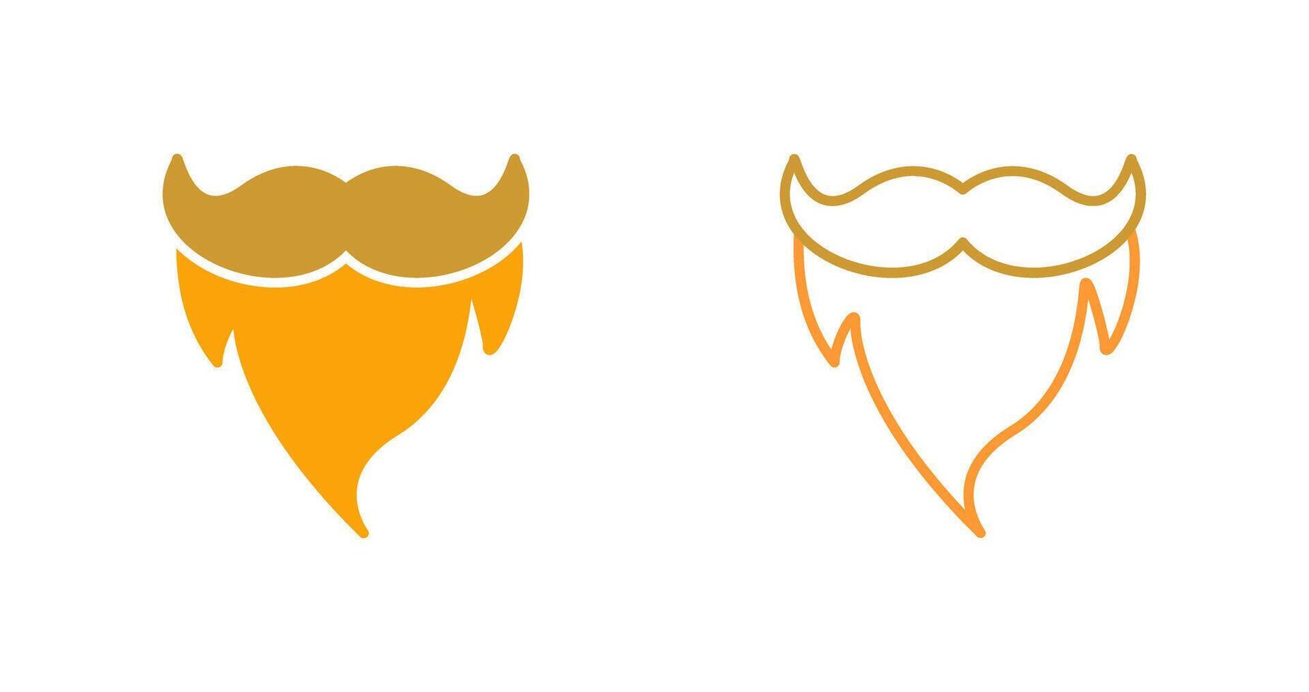 barba y Bigote ii vector icono