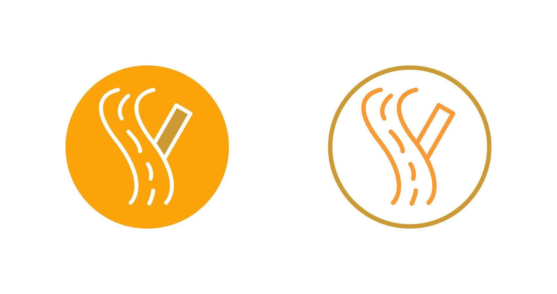 Linked Road Sign Vector Icon