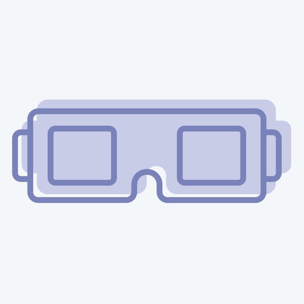 icono 3d lentes. relacionado a entretenimiento símbolo. dos tono estilo. sencillo diseño ilustración vector