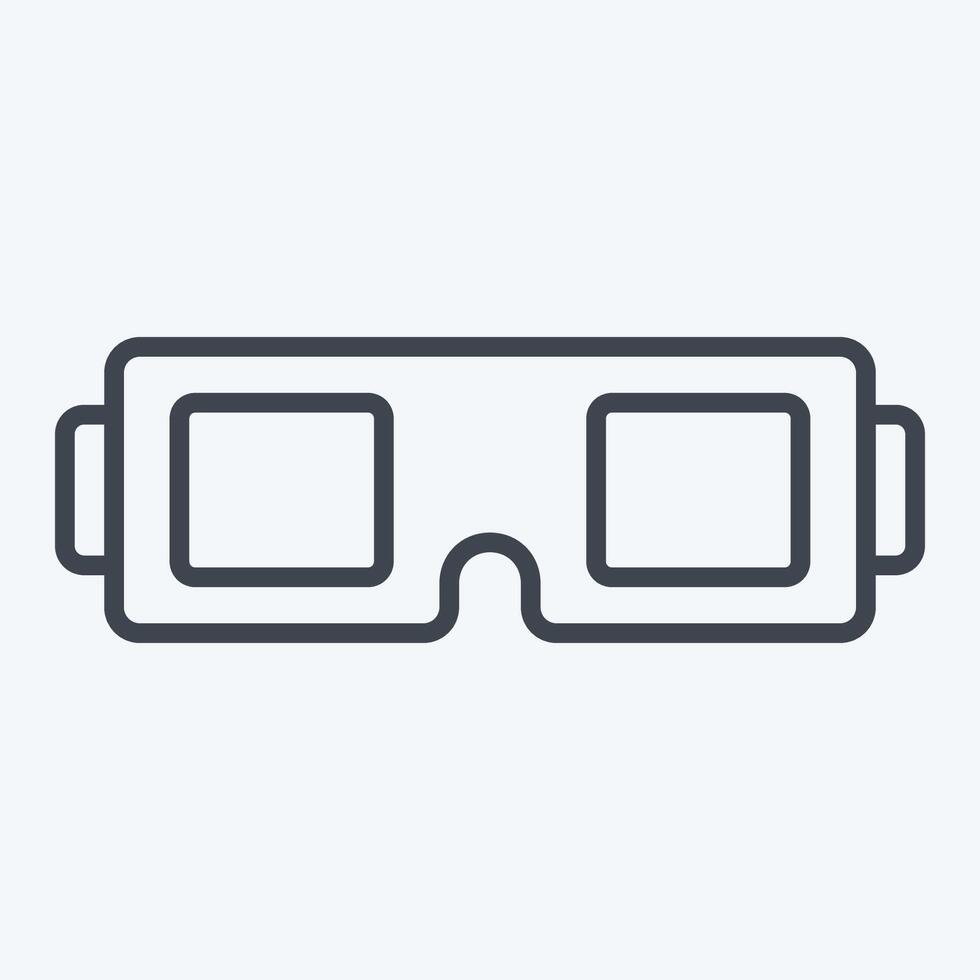 Icon 3D Glasses. related to Entertainment symbol. line style. simple design illustration vector