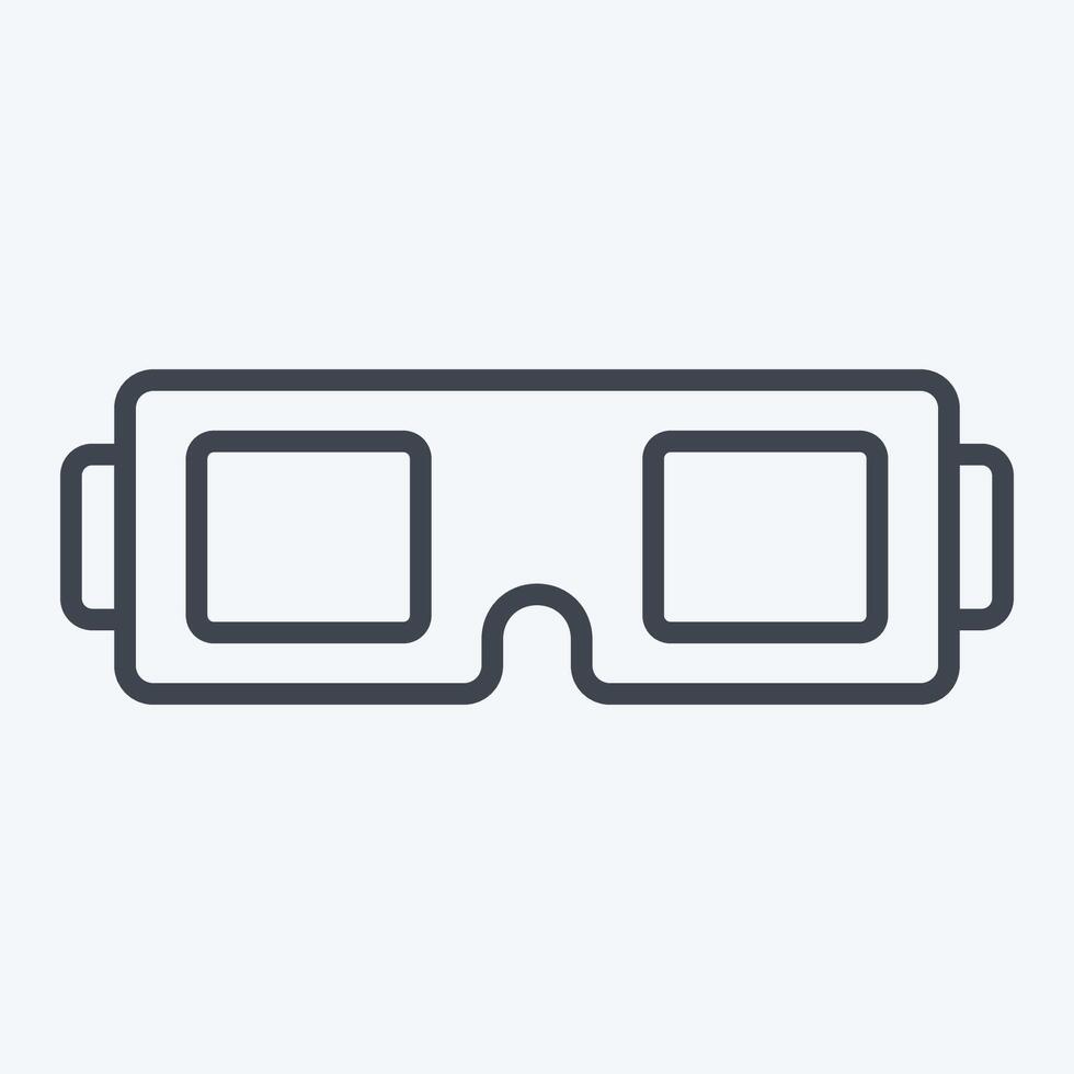 icono 3d lentes. relacionado a entretenimiento símbolo. línea estilo. sencillo diseño ilustración vector