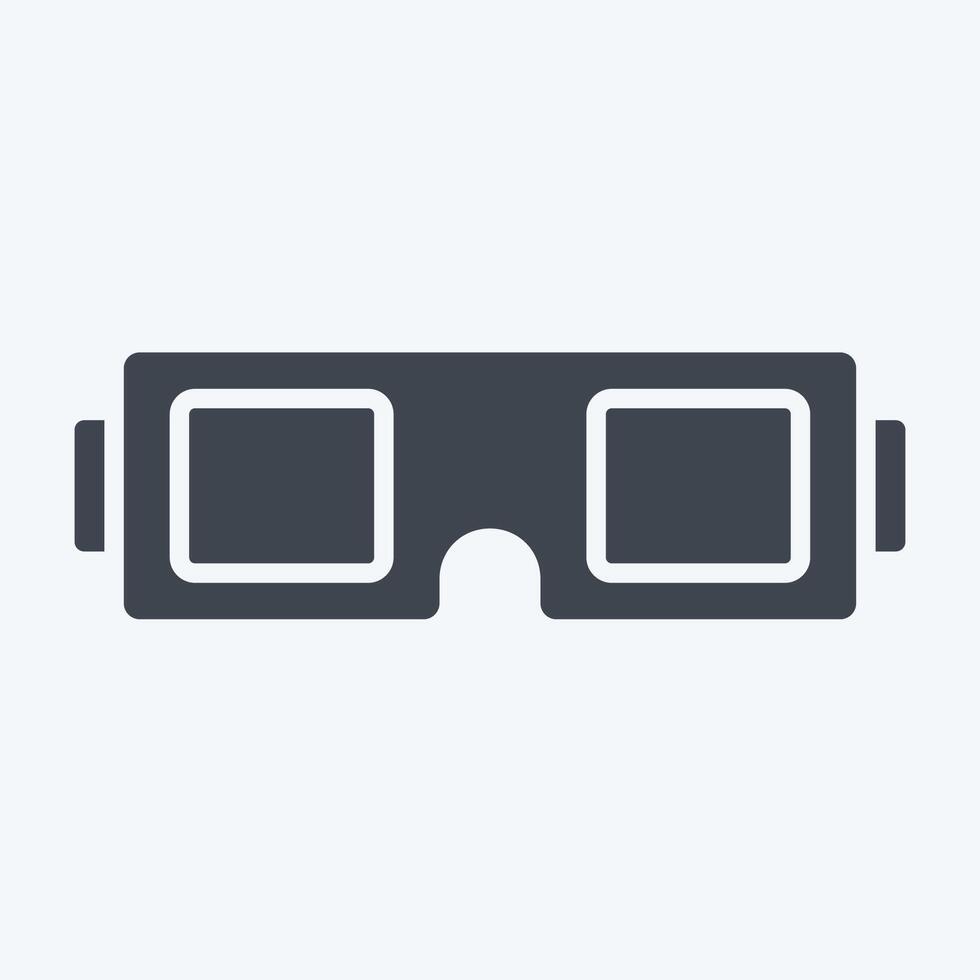 Icon 3D Glasses. related to Entertainment symbol. glyph style. simple design illustration vector