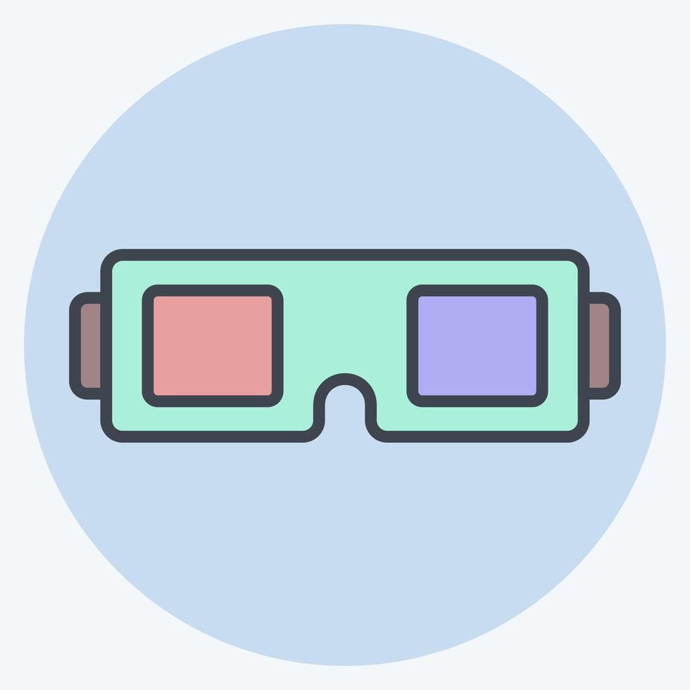 Icon 3D Glasses. related to Entertainment symbol. color mate style. simple design illustration vector