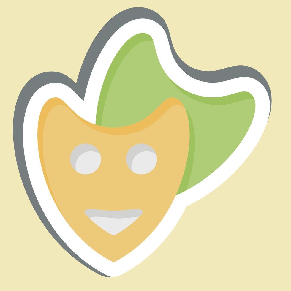 Sticker Theatre Mask. related to Entertainment symbol. simple design illustration vector