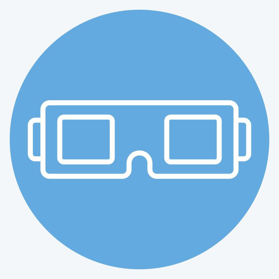 Icon 3D Glasses. related to Entertainment symbol. blue eyes style. simple design illustration vector
