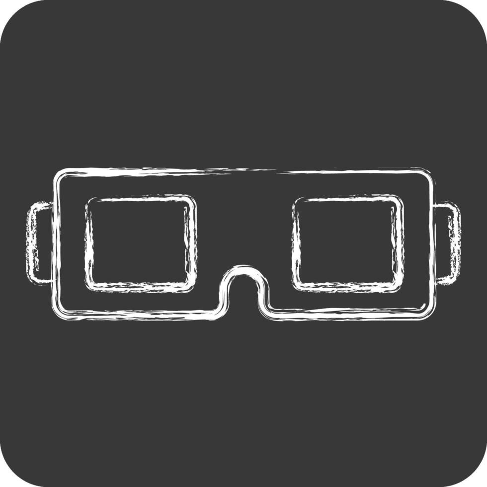 Icon 3D Glasses. related to Entertainment symbol. chalk Style. simple design illustration vector