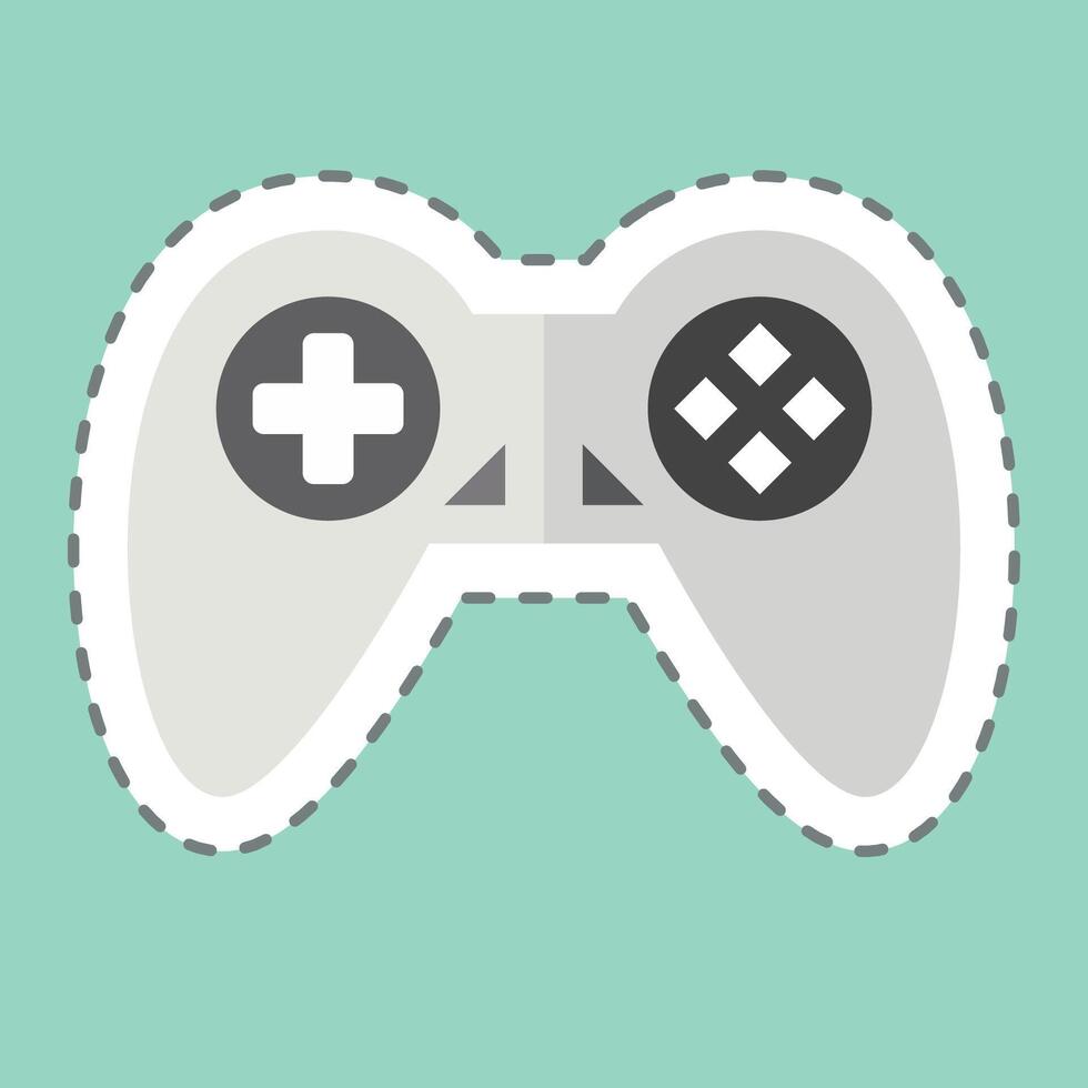 Sticker line cut Games. related to Entertainment symbol. simple design illustration vector