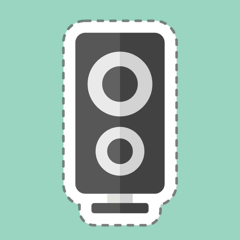 Sticker line cut Loud Speaker. related to Entertainment symbol. simple design illustration vector