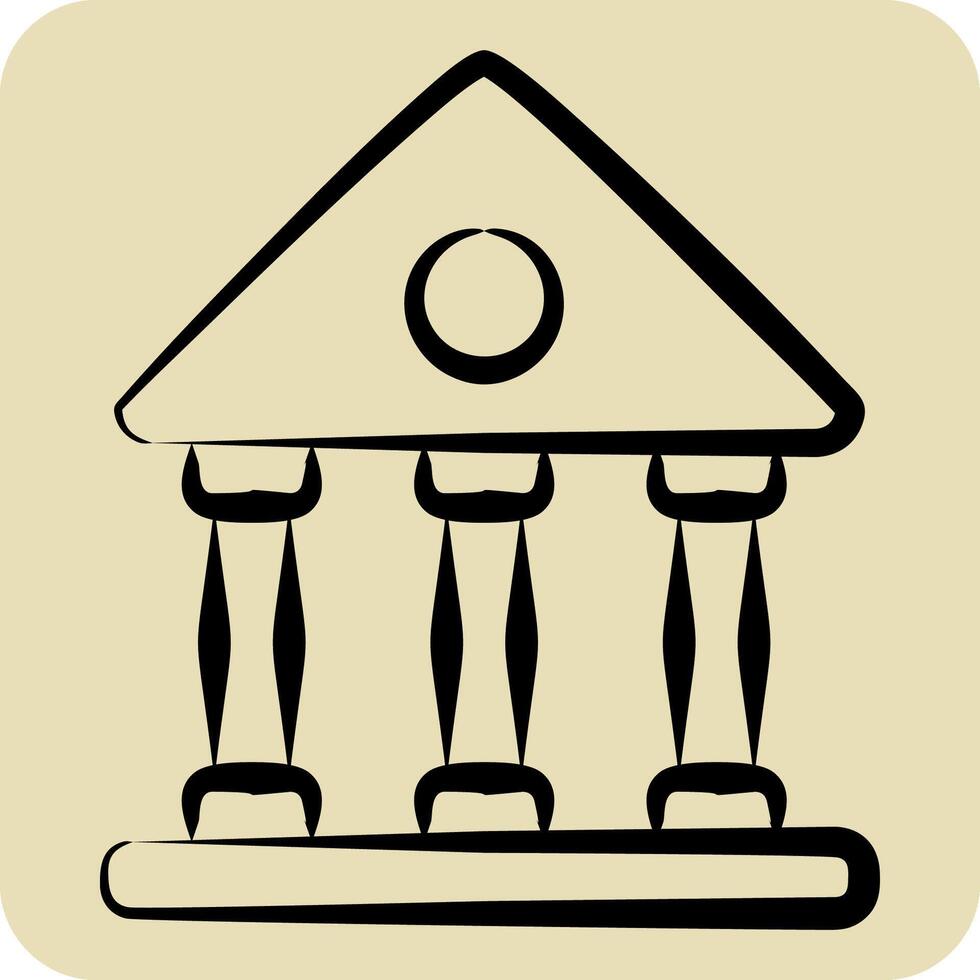 Icon Theatre. related to Entertainment symbol. hand drawn style. simple design illustration vector