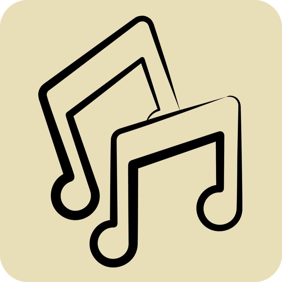 Icon Sound Track. related to Entertainment symbol. hand drawn style. simple design illustration vector