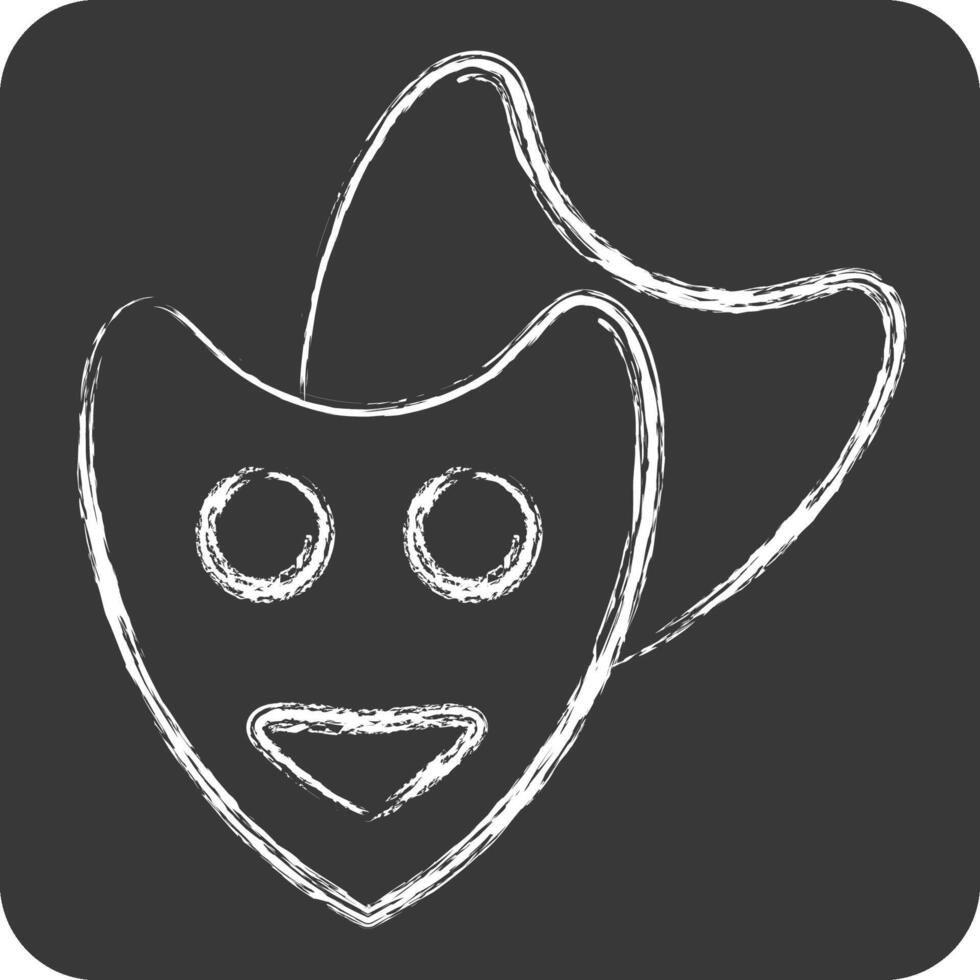 Icon Theatre Mask. related to Entertainment symbol. chalk Style. simple design illustration vector