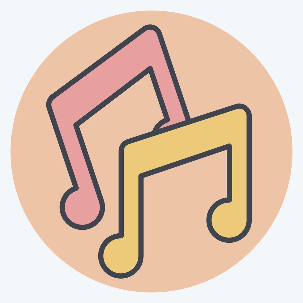 Icon Sound Track. related to Entertainment symbol. color mate style. simple design illustration vector