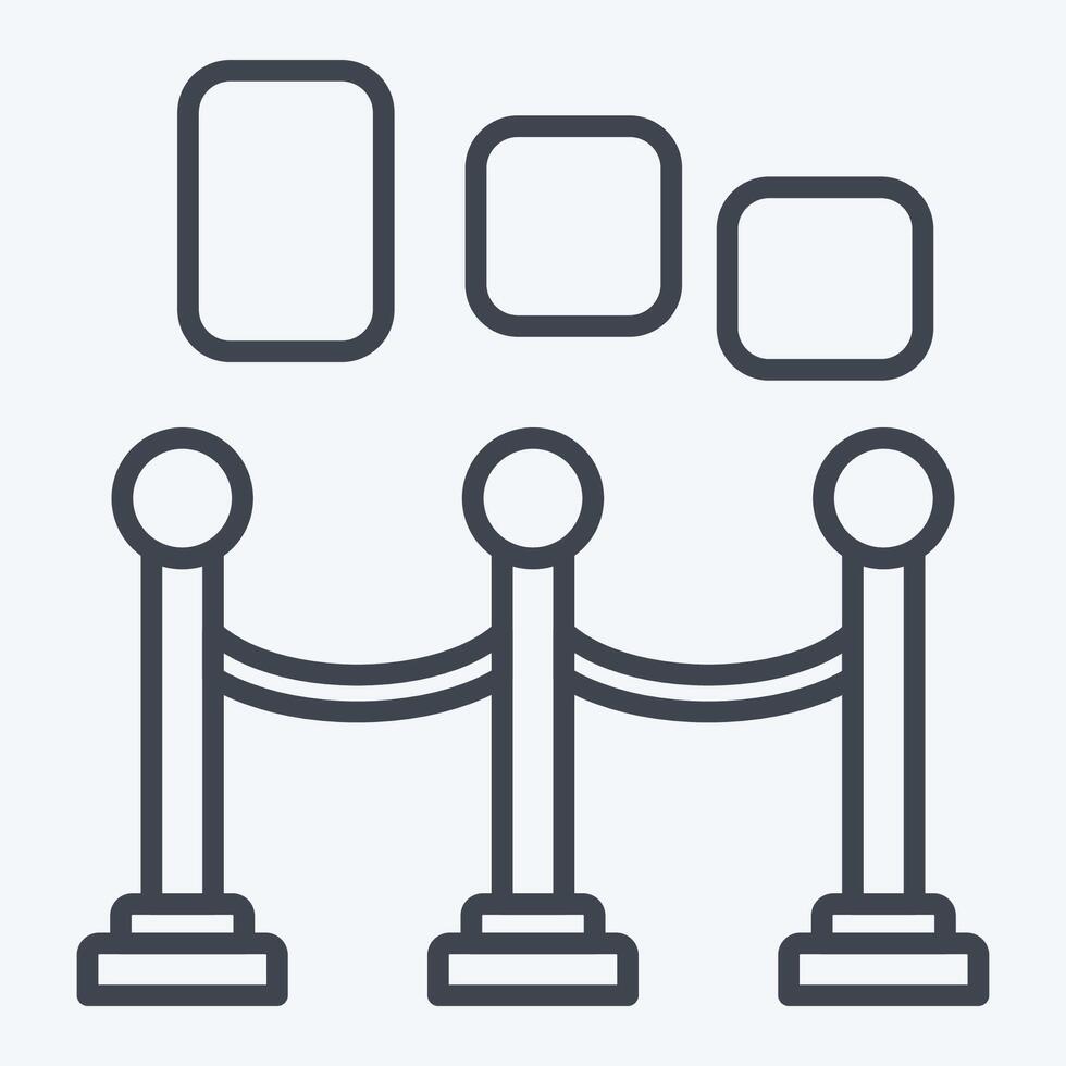 Icon Museum. related to Entertainment symbol. line style. simple design illustration vector