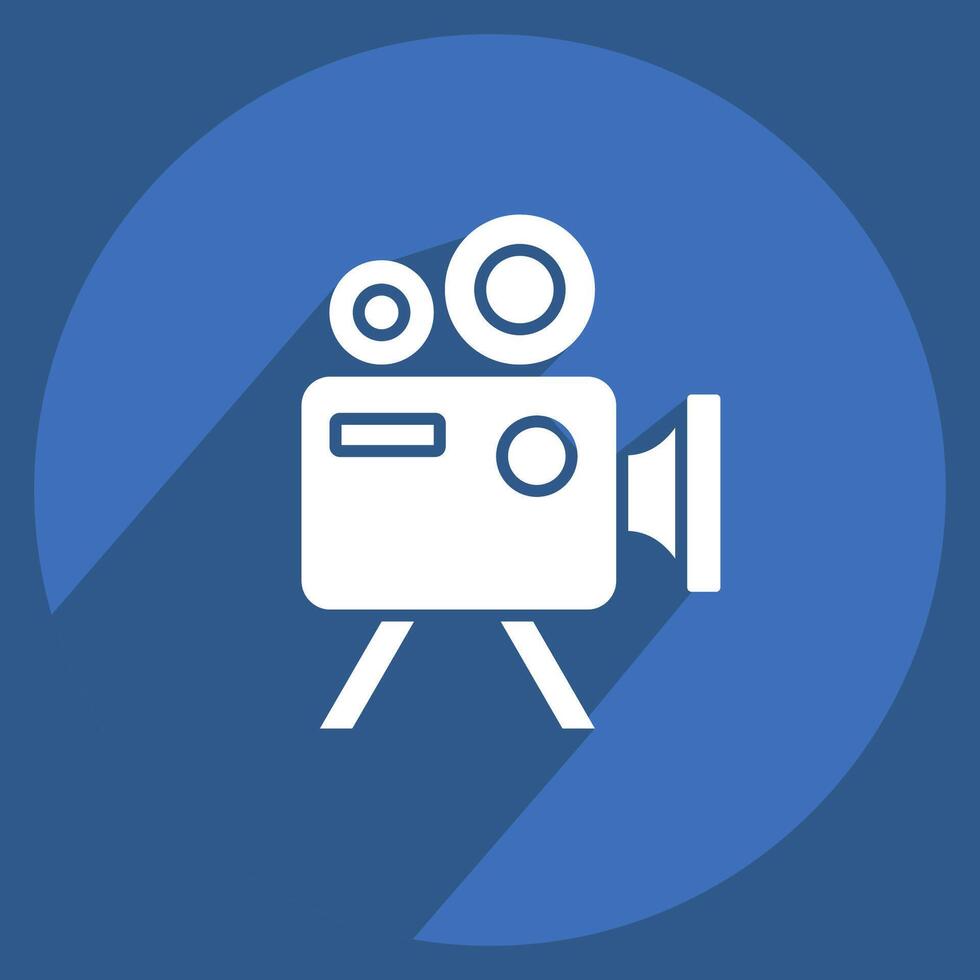 Icon Movie Camera. related to Entertainment symbol. long shadow style. simple design illustration vector