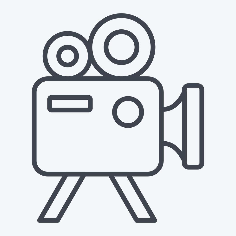 Icon Movie Camera. related to Entertainment symbol. line style. simple design illustration vector