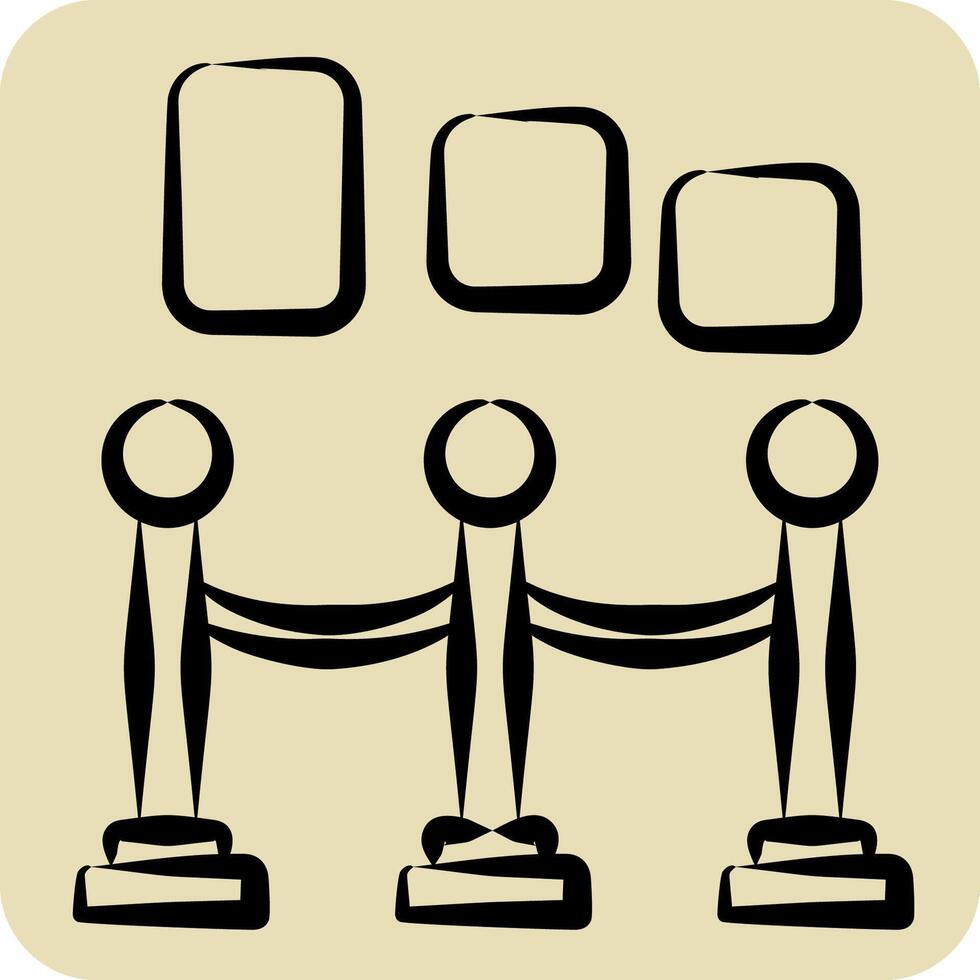 Icon Museum. related to Entertainment symbol. hand drawn style. simple design illustration vector