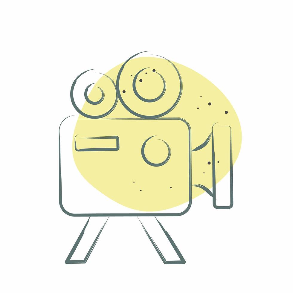 Icon Movie Camera. related to Entertainment symbol. Color Spot Style. simple design illustration vector