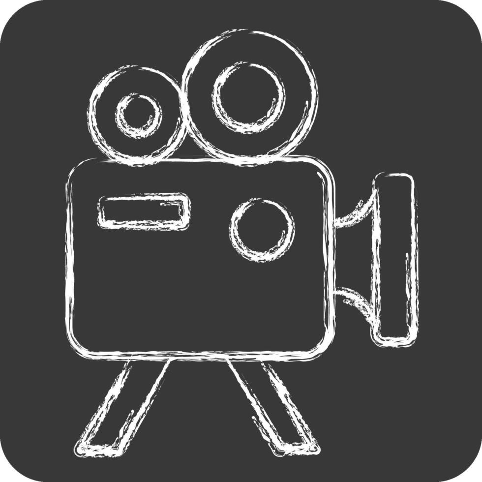 icono película cámara. relacionado a entretenimiento símbolo. tiza estilo. sencillo diseño ilustración vector
