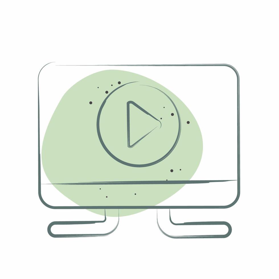 Icon Hd Tv. related to Entertainment symbol. Color Spot Style. simple design illustration vector