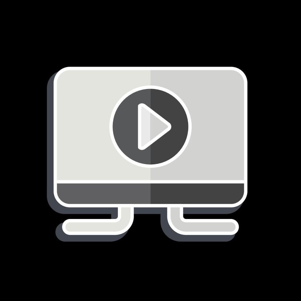 Icon Hd Tv. related to Entertainment symbol. glossy style. simple design illustration vector